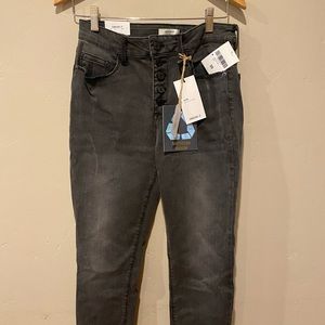 Stretchy button fly denim